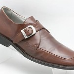 Mens HUGO BOSS brown leather square toe MONK STRAP loafers sz 8