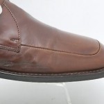 Mens HUGO BOSS brown leather square toe MONK STRAP loafers sz 8