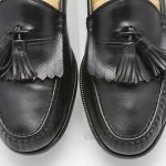 Mens shoes COLE HAAN black leather tassel kiltie loafers sz 9.5 M