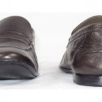 Hugo Boss Mens Dark Gray Leather Loafer Shoes Sz. 8 *Made In Italy*