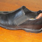 COLE HAAN BLACK LEATHER SLIP ON  LOAFERS Black  MENS SIZE 9 M