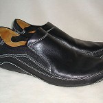 COLE HAAN NIKE AIR G-SERIES MENS BLACK LEATHER LOAFERS SIZE 9 M
