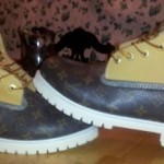 TIMBERLAND Custom Boots Size 10 (brown & tan)!!!
