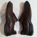 NEW!! Mens CLARKS Brown Leather Casual Slip On Loafers Shoes Size 10.5W