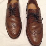 Cole Haan Mens Carter Dark Brown Wingtip Dress Shoes Size 8 Retails $168