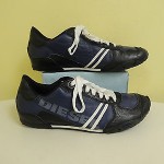 Men’s Diesel Leather Black Blue Casual Sneakers Shoes US 10 EUR 43