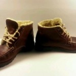 Men cole haan lace up sheepskin leather brown boots sz 9m