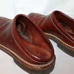 COLE HAAN Country Brown Leather Slip On Mules Exposed Stitching Mens Sz 10.5 M