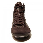 $245 Hugo Boss Dark Brown Leather Sneakers Mid Boots Mens Shoes 8 41 Trainers .5