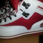 Men’s Red and white timberland boots size 11