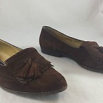 Cole Haan Bragano Mens 11M Brown Suede Slip On Loafer Tassel Shoes Italy