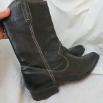 COLE HAAN NIKEAIR MENS BLACK LEATHER COWBOY STYLE BOOTS, 9.5M