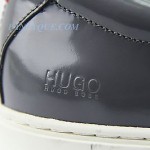 HUGO BOSS RED LABEL FUTTIO GRAY SHOES SNEAKERS PATENT LEATHER NEW SZ 10 43