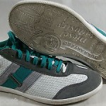 DIESEL MEN’S LOUNGE LACE-UP SNEAKERS WHITE GREEN GRAY 12 MEDIUM $125  HNPZ