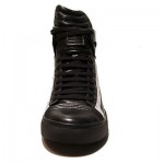$245 Hugo Boss Black Leather Sneakers Mid Boots Mens Shoes 9 42 Trainers .5