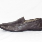 Hugo Boss Mens Dark Gray Leather Loafer Shoes Sz. 8 *Made In Italy*