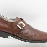 Mens HUGO BOSS brown leather square toe MONK STRAP loafers sz 8