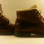 Men cole haan lace up sheepskin leather brown boots sz 9m