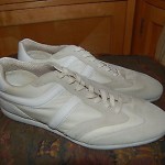 HUGO BOSS Beige Leather/Suede Tie Up Sneakers..Size 42/9..L@@K!