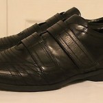 DESIGNER HUGO BOSS STRAP BLACK LEATHER SHOES SZ-43/10US