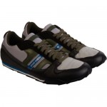 Diesel Mens Gunner Gray Black Casual Leather Lace Up Sneakers Shoes