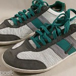 DIESEL MEN’S LOUNGE LACE-UP SNEAKERS WHITE GREEN GRAY 12 MEDIUM $125  HNPZ