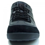 $225 Hugo Boss ORANGE Label Sneakers Black Leather Mens 6 40 Shoes Trainers 5.5