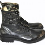 $500 NEW Diesel ELWOOD Black Leather Distressed Double Strap Buckle Boots 13