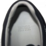 $245 Hugo Boss Black Label Mens Grey Leather Sneakers 11 44 Trainers 10.5 43.5