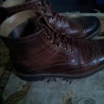 Clarks Brown Commando Sole Wingtip Boots UK size 8.5