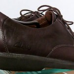 Mens size 10 W dark brown leather Clarks lace tie oxford waterproof casual shoes