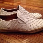 Cole Haan White Woven Leather Slip-on Shoes Sz 10M