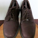 Mens size 10 W dark brown leather Clarks lace tie oxford waterproof casual shoes