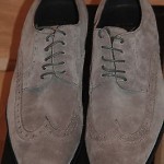 Brand New w Box Hugo Boss Suede Grey Wingtip Shoes for Men, Size US 10