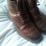 Clarks Brown Commando Sole Wingtip Boots UK size 8.5