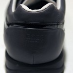 $245 Hugo Boss Black Label Mens Grey Leather Sneakers 11 44 Trainers 10.5 43.5