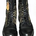 $425 NEW Diesel CASSIDY Black Leather & Camouflage Canvas Ankle Boots 46/12.5