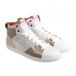 Diesel Mens G-Top White Beige Casual Leather Lace Up High Top Sneakers Shoes