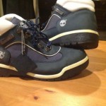 $140 Size 9.5 Men’s Timberland Ankle LEATHER Field Boots  Navy WATERPROOF