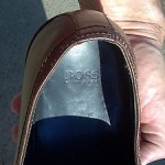 Hugo Boss Mens Shoes Brown Leather Loafer Slip On sz 10 US Made in Italy EUC