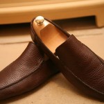 Men’s Hugo Boss Brown Leather Loafers Driving Shoes Size UK 10