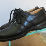 Mens sz 9.5 M black leather Clarks lightweight oxford casual walking shoes