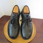 Mens sz 9.5 M black leather Clarks lightweight oxford casual walking shoes