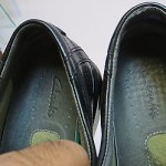 Mens sz 9.5 M black leather Clarks lightweight oxford casual walking shoes
