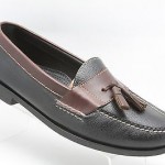 NICE! Mens shoes COLE HAAN black brown leather slip on tassel loafers sz 9.5 D