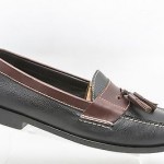 NICE! Mens shoes COLE HAAN black brown leather slip on tassel loafers sz 9.5 D