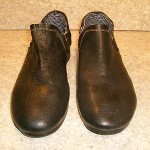 NICE SLIGHTLY USED PAIR MENS DIESEL CASUAL BLACK LEATHER SLIP ON SHOES SIZE 11