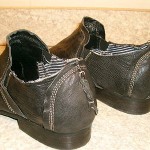 NICE SLIGHTLY USED PAIR MENS DIESEL CASUAL BLACK LEATHER SLIP ON SHOES SIZE 11