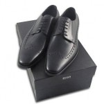 HUGO BOSS Leather Lace-Up Dress Shoes Black MITONE SIZE US 10.5 / UK 9.5 / EU 43