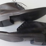 Men’s Hugo Boss black leather lace up ankle boots sz 10.5 (9) Made in Italy